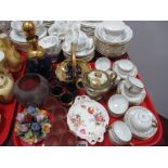 R & A Dresden Twelve Coffee Cups and Saucers, liqueur decanter, Aynsley posy, Derby pin tray etc:-