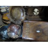 A XIX Century Walnut Box, stand, globe, etc:- One Box