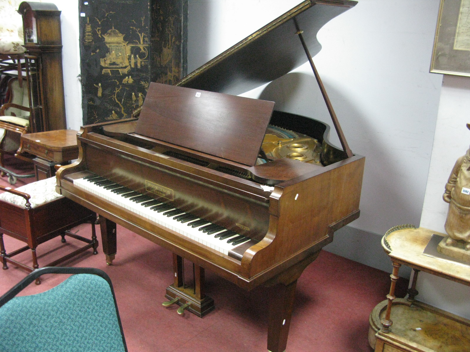 Hopkinson London Mahogany Cased Baby Grand Piano.