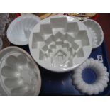 XIX Century and Later Jelly Moulds, XIX turreted jelly mould, Shelley jelly mould, etc:- One Tray.