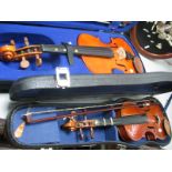 A Late XX Century Violin 'The Stentor Student I', one piece back, in fitted case with bow and a