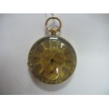 A Slim Openface Pocketwatch, the engraved dial with black Roman numerals and seconds subsidiary