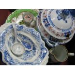 A XIX Century Tureen, XIX Century blue and white bon bon dish, XIX Century plate and dish,