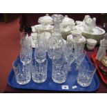 Royal Doulton and Other Drinking Glasses, decanter, jug:- One Tray