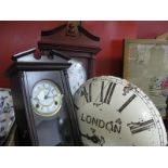 'Constant' and 'Highland' Wall Clocks,1940's mantel clock, modem circular wall clock, T square etc.