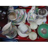 A Shelley Drizzle Pattern Bowl, Crown Devon 1920's tea set, etc:- One Tray