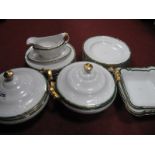 A XIX Century Part Dinner Service, of twenty pieces, comprising soup bowls, plates, tureens etc,