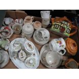 A Regal Miniature Coffee Set, miniature cabinet cups and saucers, Burlington cottage tea set,