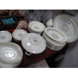 Wedgwood ''Griffons' Dinner Service, of forty seven pieces silvered rim loss noted.