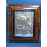 A Modern Italian Rectangular Plaque, depicting the Madonna and Child in relief, signed "Romagnoli"