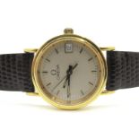 Omega; A Quartz Ladies Wristwatch, the signed dial with line markers, date aperture and centre