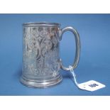 A Hallmarked Silver Mug, George Maudsley Jackson, London 1890, of tapering cylindrical form, gilt