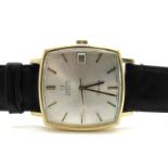 Omega; A Vintage 9ct Gold Cased Automatic Gent's Wristwatch, the signed square dial with baton