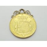 A George IV Sovereign, 1827, applied pendant mount, polished.