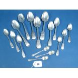 A Pair of Hallmarked Silver Table Spoons, RC, London 1792, initialled (bowls worn); Together with