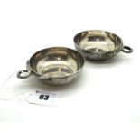 A Pair of Hallmarked Silver Wine Tasters, CB&S, Sheffield 1973, each of plain form with twisted