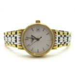 Longines; A Modern Ladies Wristwatch. the signed dial with line markers,date aperture and centre