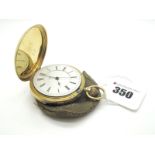 An 18ct Gold Cased Hunter Chronograph Pocketwatch, the white dial with black Roman numerals and