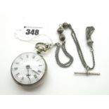 A Hallmarked Silver Cased Pair Case Pocketwatch, (lacking pair case) the white dial with black Roman