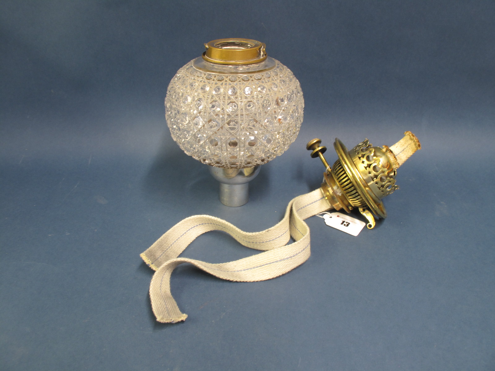 A Circa Early XX Century Hukin & Health Plated Oil Lamp, the circular base and column allover - Image 3 of 5