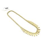 A 9ct Gold Graduated "Cleopatra" Style Collar Necklace, the graduated fringe of alternating