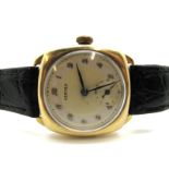 Vertex; A 9ct Gold Cased Gent's Wristwatch, the signed dial with Arabic numerals and seconds