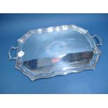 A Large Mappin & Webb Prince's Plate Twin Handled tray, of shaped rectangular design, detailed to