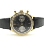 Breitling; A Top Time Gent's Wristwatch, the signed black dial with line markers, two subsidiary