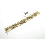 A Modern 9ct Gold Bracelet, of woven design, with slide clasp.