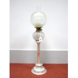 A Circa Early XX Century Hukin & Health Plated Oil Lamp, the circular base and column allover