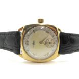 Avia; A 9ct Gold Cased Gent's Wristwatch, the signed dial with Roman numerals, dot markers and