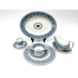 A Wedgwood 'Florentine' Pattern Part Dinner and Coffee Service, printed marks, comprising oval