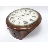 A Late XIX Century Mahogany Cased Wall Clock, the white enamel dial inscribed "Edwd Brown
