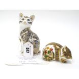 A Royal Crown Derby Porcelain Paperweight 'Majestic Cat', number 289 of a limited edition of 3500,