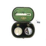 A Late XIX Century Pocket Barometer/Compass/Thermometer Set by Negretti & Zambra of London, in