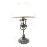 A White Star Line Ships Plated Table Lamp, with swing column and central shield, with impressed flag