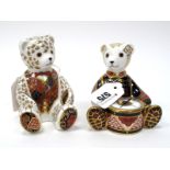A Royal Crown Derby Porcelain Paperweight 'Drummer Bear', gold stopper, date code for 1999, 11cm