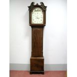 A Late XVIII Century Mahogany Eight-Day Longcase Clock, the arched white dial inscribed "W.