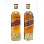 Whisky - Johnnie Walker Red Label Old Scotch Whisky, 26 2/3 FL. OZS., 70d Proof, two bottles. (2)