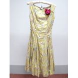 A 1950's Vintage Floral Dance Dress by Confection André of Italy, the upper sleeveless bodice with