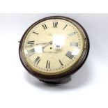 A Late XIX Century Mahogany Cased Wall Clock, with fusée movement, the white enamel dial