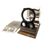 A Mid/Late XIX Century Mahogany Table Top Folding Stereoscopic Viewer, with adjustable slide and