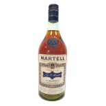 Cognac - J. &. F. Martell Cognac (1960's/1970's), 24 Fl. OZS., 70% Proof, with screw cap.