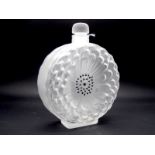 A Modern Lalique Glass Scent Bottle and Stopper, modelled in the 'Dahlia' pattern, in a clear and