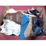 A Collection of Vintage Ties, Bow Ties and Braces, Shetland wool waistcoats etc:- One Box