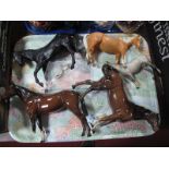 Beswick Pottery Horses, with damages, five:- One Tray