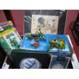 A Teenage Mutant Hero Turtle Party Wagon, figures, information cards, Florence Upton print, Mason'