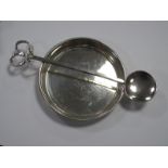 An Arts & Crafts Handmade Spoon, with scroll loop finial to handle and circular bowl; Together