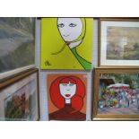 Ross Wilson (Sheffield Artist), Original Artworks, 'Redhead' 50 x 40cm and 'Blonde', 50.5cm