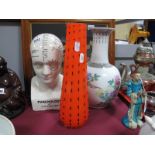 XX Century Phrenology Head, after L.N. Fowler, 27cm high; Chinese vase (chipped) and orange glass